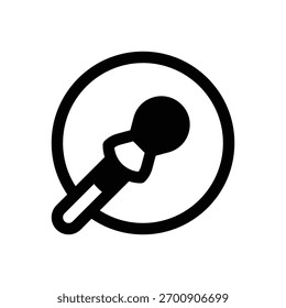 Tambor. Ícone de vetor de traçado com contorno e detalhes preenchidos em preto.