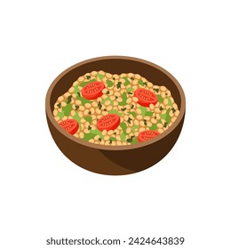 Tabouleh, Middle Eastern food vector illustration