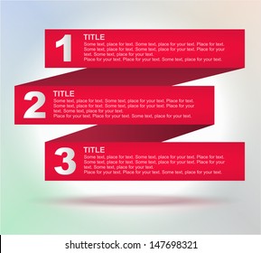 Tabs: 1, 2, 3, 4. Four Banners For Your Tittles (elements)