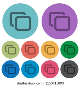 Tabs darker flat icons on color round background