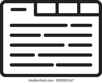 Tabs icon vector image. Can also be used for Physical Fitness. Suitable for mobile apps, web apps and print media.