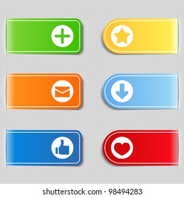 Tabs with icons, vector eps10 illustration