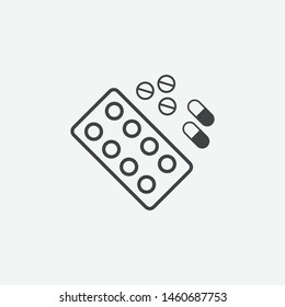 Tabs And Pills glyph icon. Monochrome style design simple element. Black color tabs and pills icon for web and mobile. Healthcare collection.