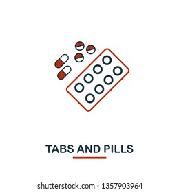 Tabs And Pills icon. Creative design from healthcare icons collection. Two color Tabs And Pills icon for web design, apps, software, print usage.