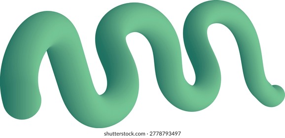 Tabular green color flowing circle line folded for decoration
