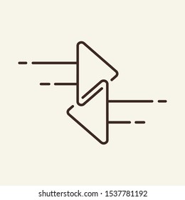 Tabulation line icon. Direction, road sign, symbol. Arrow concept. Vector illustration can be used for topics like indication, pointing, designation