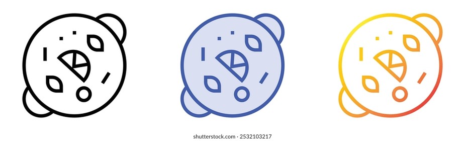 tacaca icon. Linear, Blue Fill and Gradient Style Design Isolated On White Background