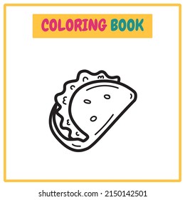 Taccos Coloring Book or Outline Vector Design