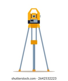 Tacheometer, Theodolite on Tripod, Geological Survey, Engineering Equipment for Measurement and Research
