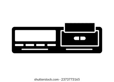 Tachograph icon. Black silhouette. Front view. Vector simple flat graphic illustration. Isolated object on a white background. Isolate.