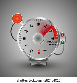 Tachometer with flash. Vector illustration.