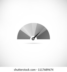 Tachometer grey scale power indicator, stock vector illustration