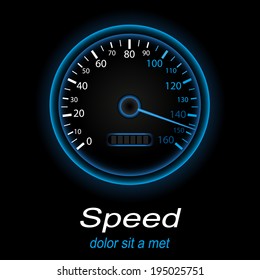 Tachometer icon. Blue light color. Vector EPS10