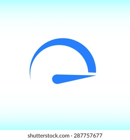 tachometer icon. Flat design style