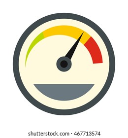 Tachometer icon in flat style on a white background
