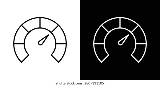 Tachometer icon line drawing editable strokes