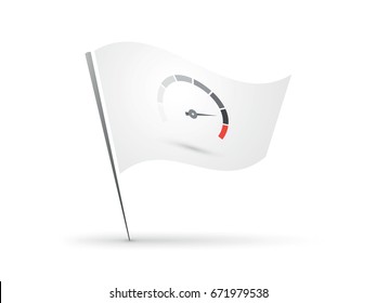 tachometer icon on flag