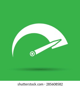 Tachometer icon on the green background