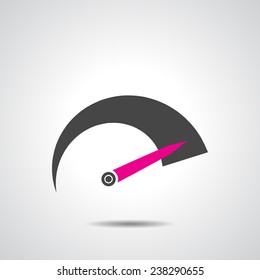 Tachometer icon on a grey background