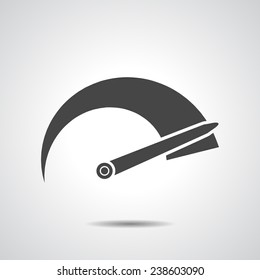 Tachometer icon on a grey background