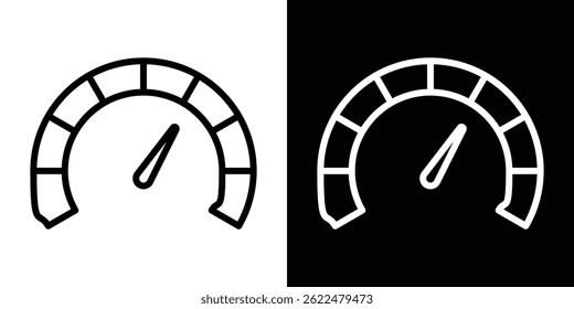 Ícone de tacômetro forma gráfico simples clipart símbolo. linha fina contorno arte