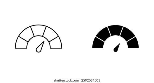 Tachometer icon symbol collection on white background.