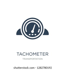 tachometer icon vector on white background, tachometer trendy filled icons from Transportation collection, tachometer vector illustration