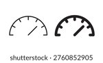 Tachometer icon for web, design. Linear illustrations, editable strokes
