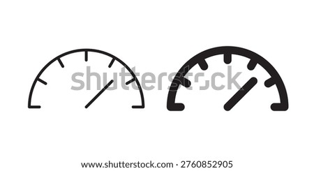 Tachometer icon for web, design. Linear illustrations, editable strokes