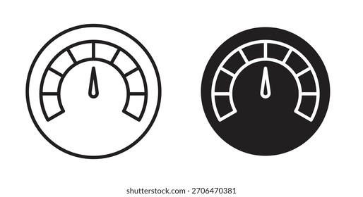 Icono de tacómetro para Sitios web y diseño plano minimalista móvil.