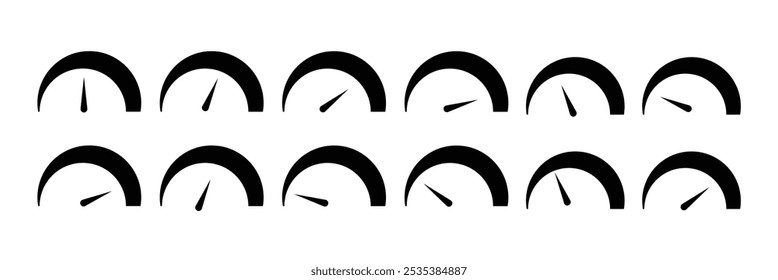 tachometer icons. Performance indicator sign. speedometer icon sets on white background eps 10. Dashboard speedometer vector  icons illustration. 