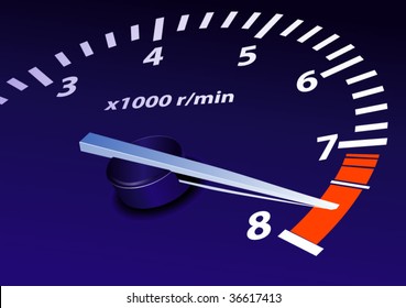 tachometer on maximum level vector image