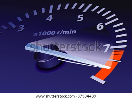 tachometer on maximum level vector image