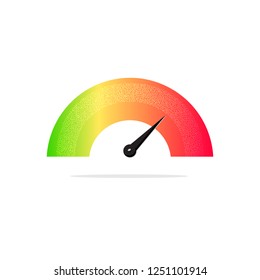 Tachometer on the right side from green to red color power indicator,stock vector illustration