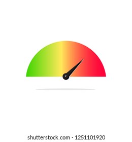 Tachometer on the right side from green to red color power indicator,stock vector illustration