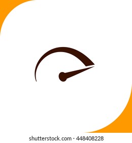 Tachometer sign. Brown icon on white background