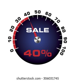 Tachometer with sign for sale 40%