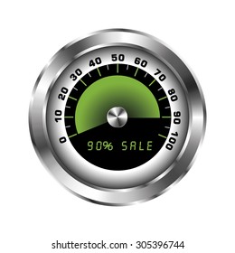 Tachometer with sign for sale 90%
