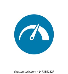The tachometer, speedometer and indicator icon. Performance measurement symbol. Flat Vector illustration