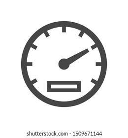 The tachometer, speedometer and indicator icon. Performance measurement symbol. Flat web pictogram or sign isolated on grey background.