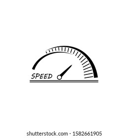 The tachometer, speedometer and indicator icon. Performance measurement symbol. Flat Vector illustration