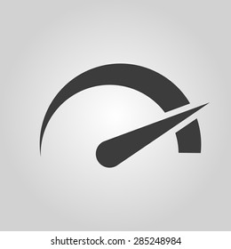 The tachometer, speedometer and indicator icon. Performance measurement symbol. Flat Vector illustration