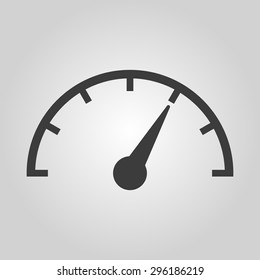 The tachometer, speedometer and indicator icon. Performance measurement symbol. Flat Vector illustration