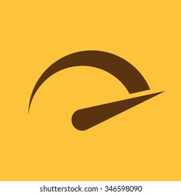 The tachometer, speedometer and indicator icon. Performance measurement symbol. Flat Vector illustration