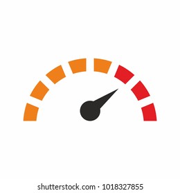 The tachometer, speedometer and indicator icon. Speed sign logo. Vector