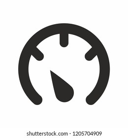 The tachometer, speedometer and indicator icon. Speed sign logo. Vector