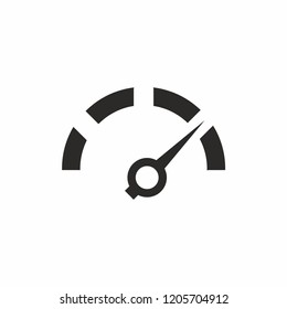 The tachometer, speedometer and indicator icon. Speed sign logo. Vector
