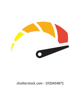 The tachometer, speedometer and indicator icon. Speed sign logo. Vector