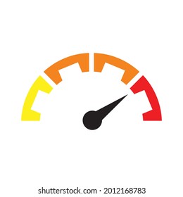 The tachometer, speedometer and indicator icon. Speed sign logo. Vector