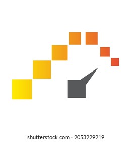 The tachometer, speedometer and indicator icon. Speed sign logo. Vector